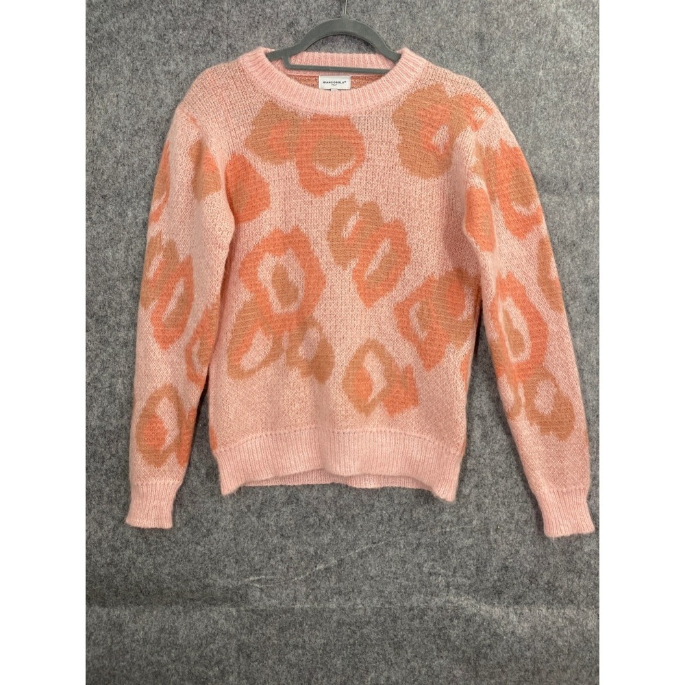 Bianco & Blu Italy Pink Leopard‎ Print Sweater Medium Fuzzy Soft Made in Italy - Picture 5 of 8